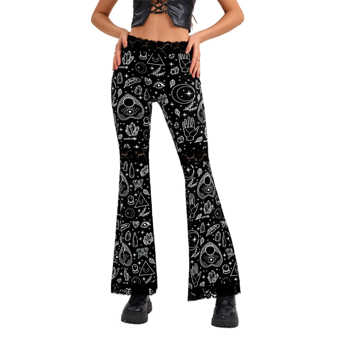 All Over Print Flare Leg Pants