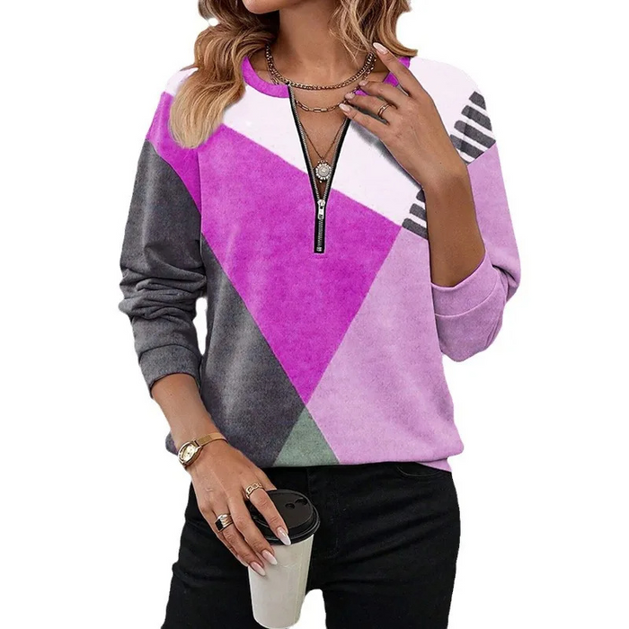 Quarter Zip Patterned Pullover