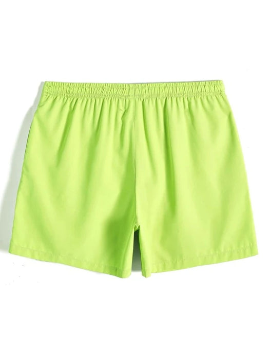 Drawstring Waist Solid Swim Trunks