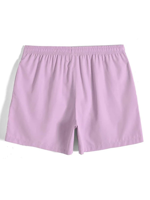 Drawstring Waist Solid Swim Trunks