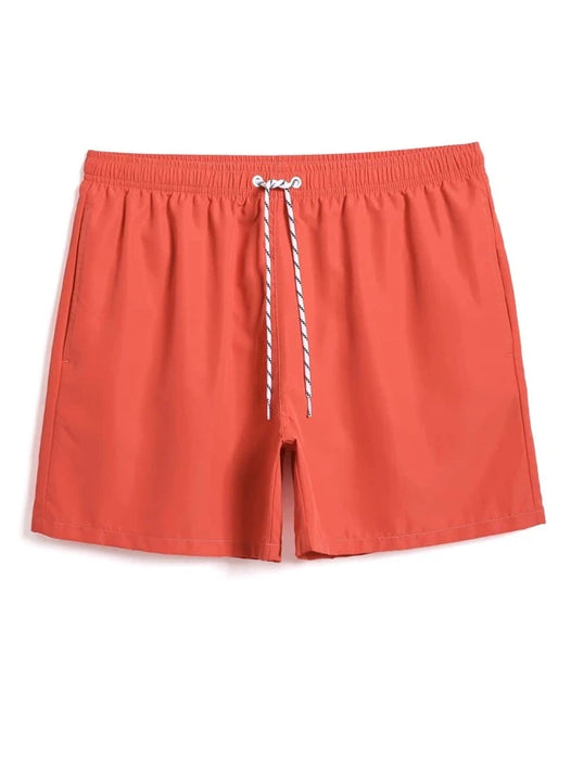 Drawstring Waist Solid Swim Trunks