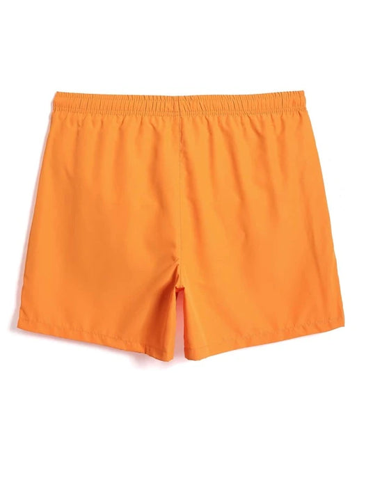 Drawstring Waist Solid Swim Trunks