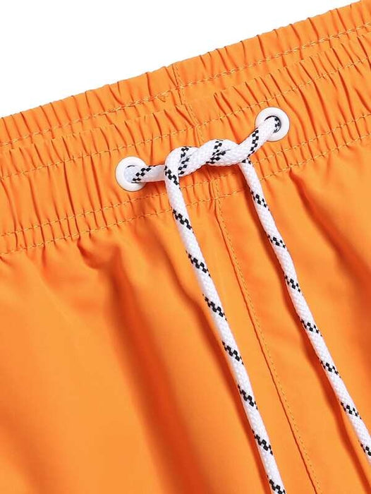 Drawstring Waist Solid Swim Trunks