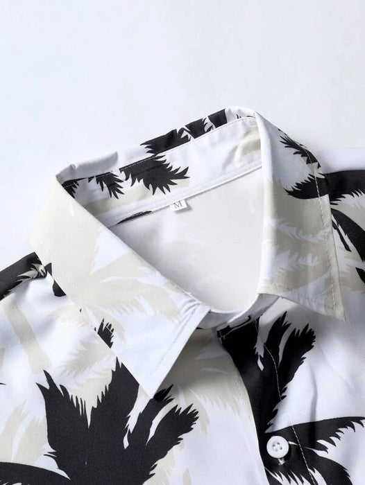 Coconut Tree Print Shirt And Shorts