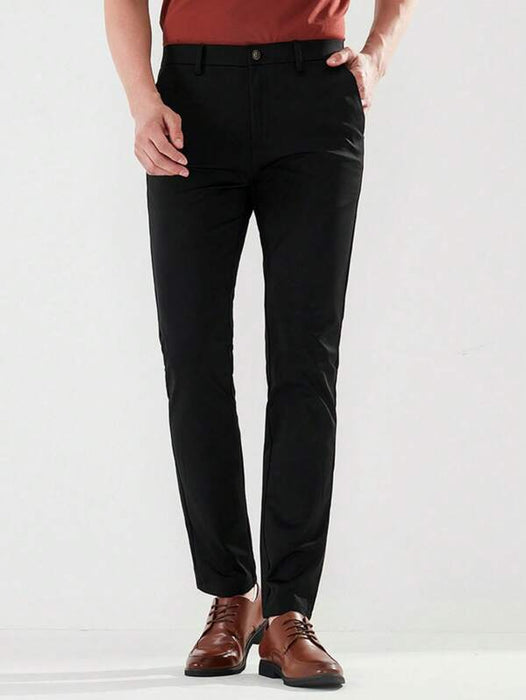 Solid Plain Pants With Pocket