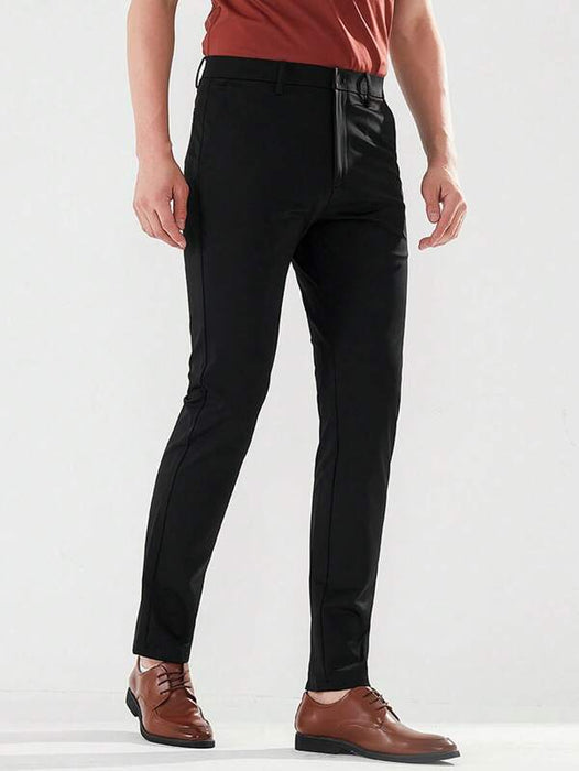 Solid Plain Pants With Pocket