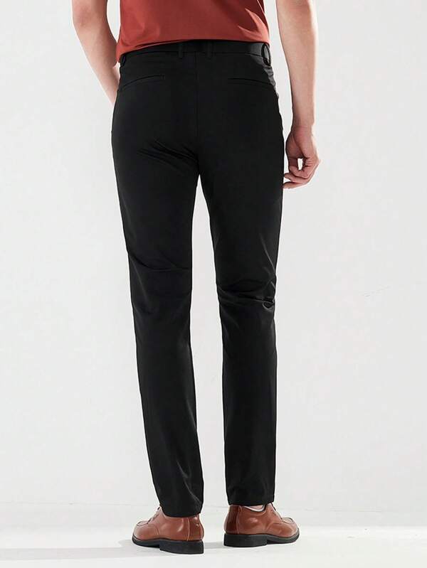 Solid Plain Pants With Pocket