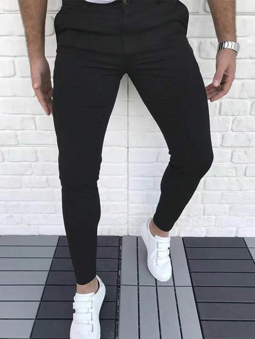 Solid Plain Pants With Pocket