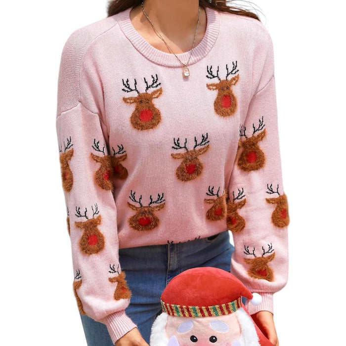 Festive Knitted Sweater With Christmas Holiday Theme