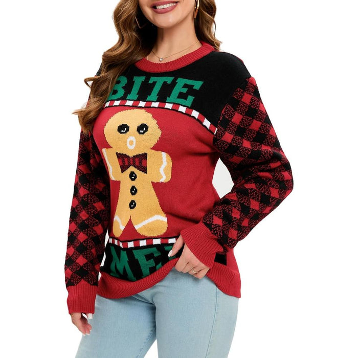 Whimsical Holiday Print Christmas Sweater