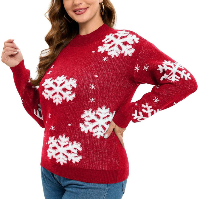 Whimsical Holiday Print Christmas Sweater