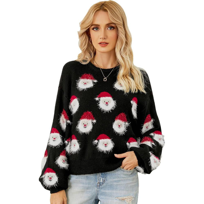 Festive Knitted Sweater With Christmas Holiday Theme