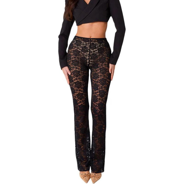 Lace Detail Evening Pants - Sophisticated Design