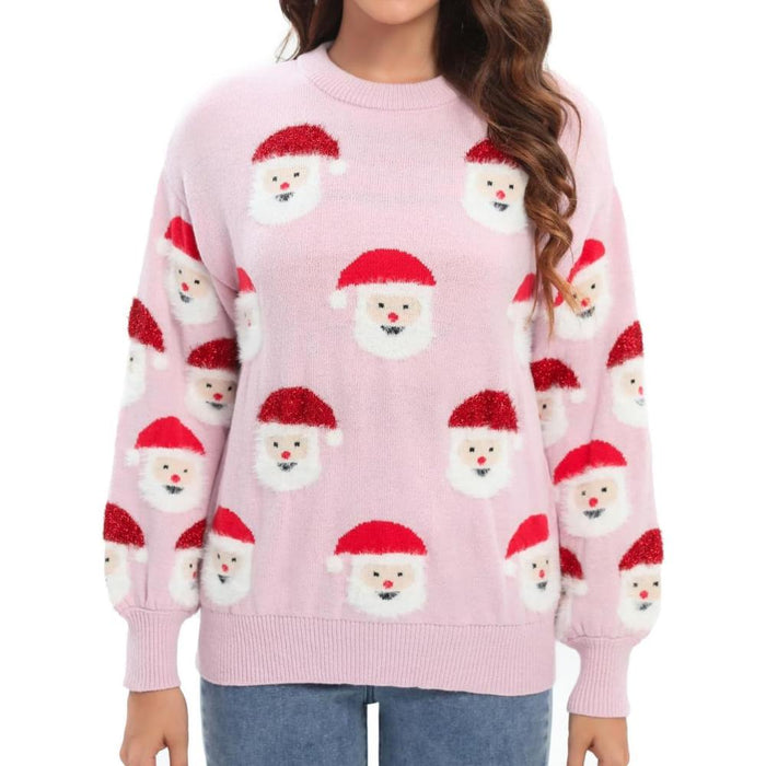 Festive Knitted Sweater With Christmas Holiday Theme