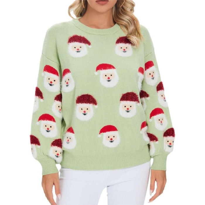 Festive Knitted Sweater With Christmas Holiday Theme