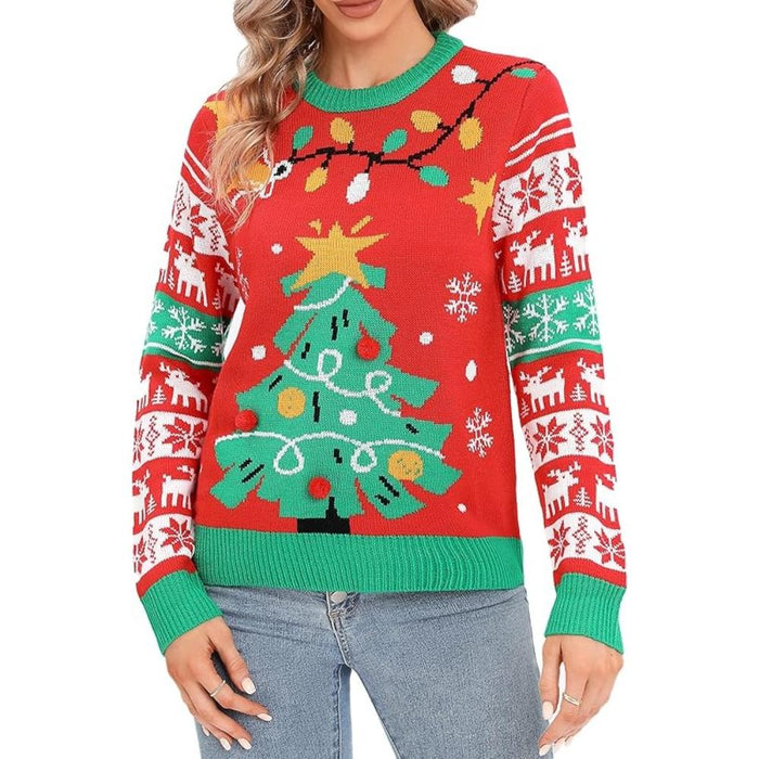 Cheerful Knitted Sweater For Festive Holiday Parties