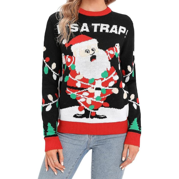 Cheerful Knitted Sweater For Festive Holiday Parties