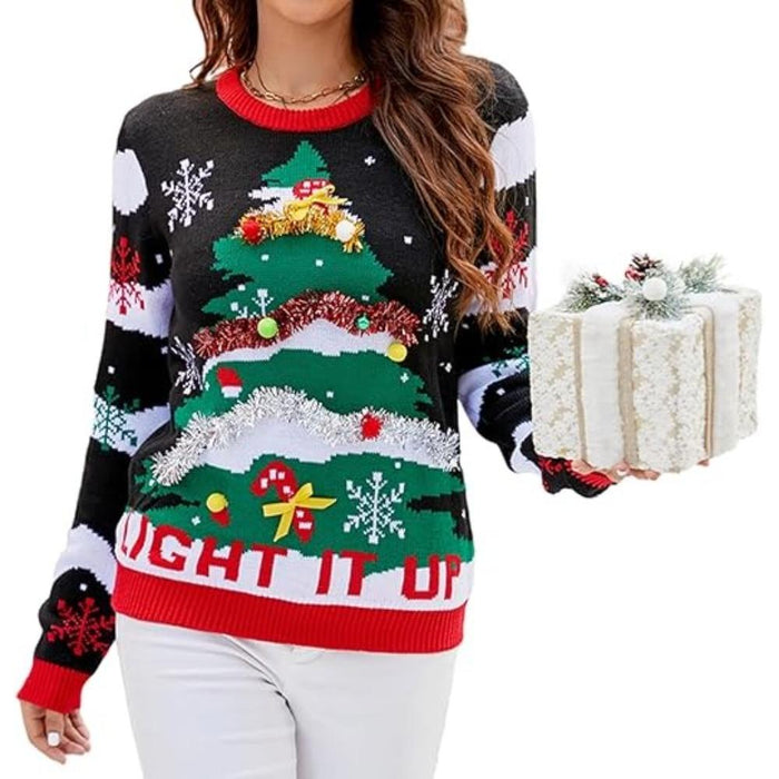 Cheerful Knitted Sweater For Festive Holiday Parties