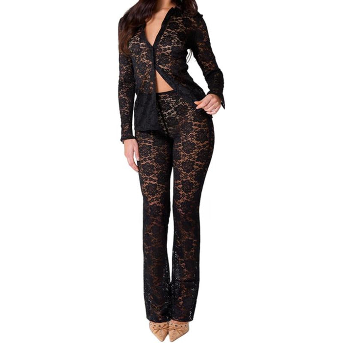 Lace Detail Evening Pants - Sophisticated Design