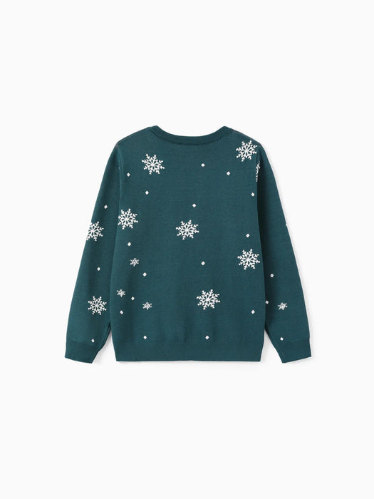 Family Matching Christmas Sweater With Snowflake Details