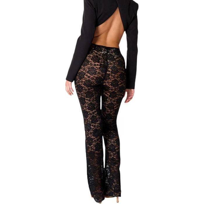 Lace Detail Evening Pants - Sophisticated Design