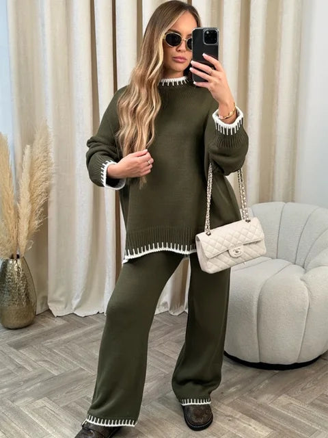 Knit Sweater And Pants Set