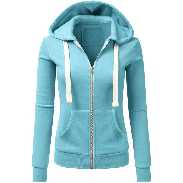 Zip Up Hooded Jacket With Drawstrings