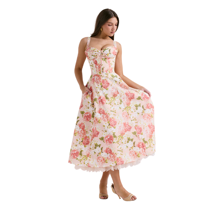 Peony Floral Printed Design Sundress