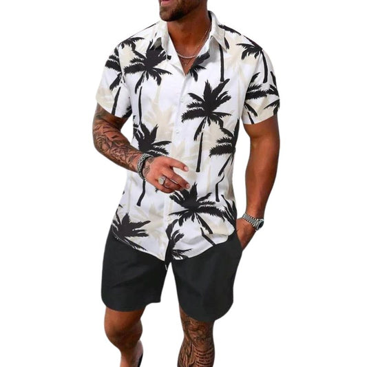 Coconut Tree Print Shirt And Shorts