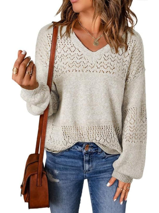 Casual Long Sleeve Knit Pullover Sweater