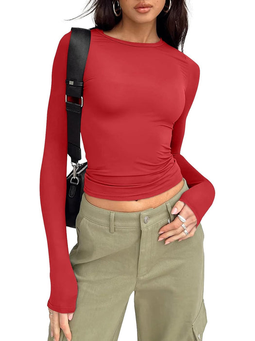 Long Sleeve Slim Fit Pullover Top