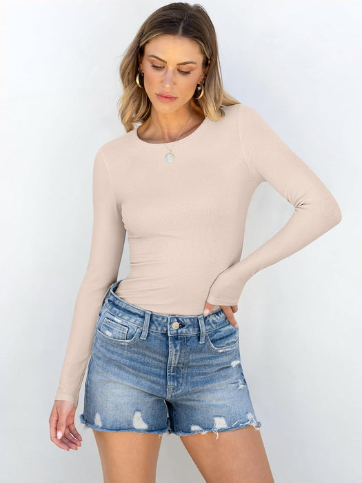 Casual Long Sleeve Slim Fit Top