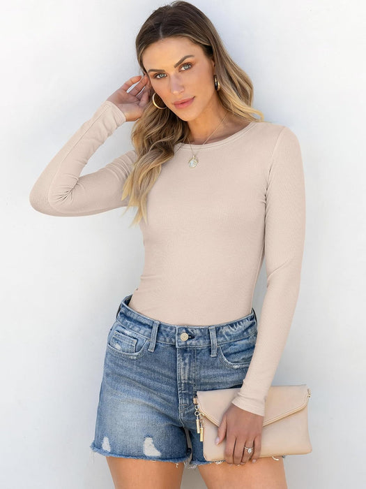 Casual Long Sleeve Slim Fit Top