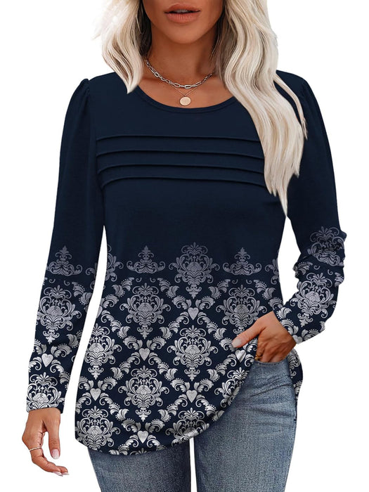 Casual Floral Printed Pullover Top