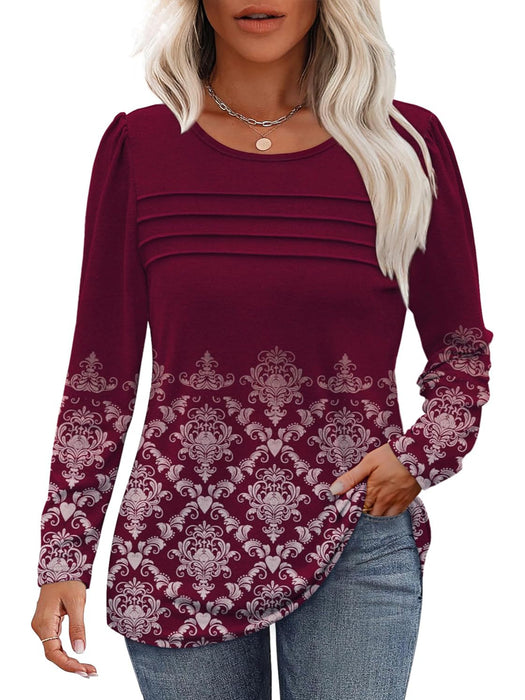 Casual Floral Printed Pullover Top