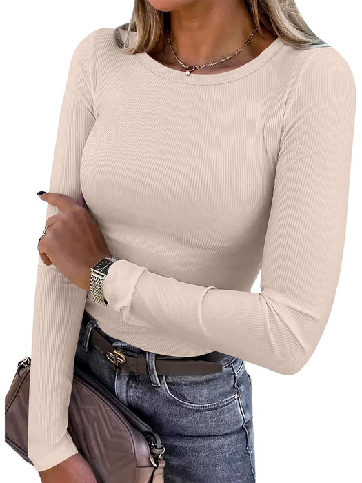 Casual Long Sleeve Slim Fit Top