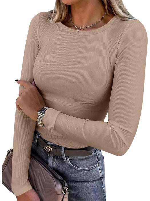 Casual Long Sleeve Slim Fit Top