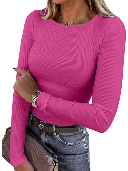 Ribbed Long Sleeve Slim Fit Top