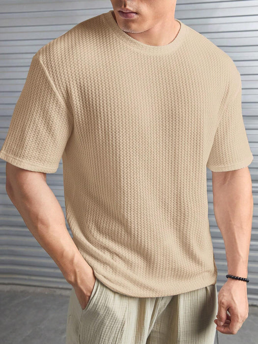 Patched Detail Waffle Knit Tee