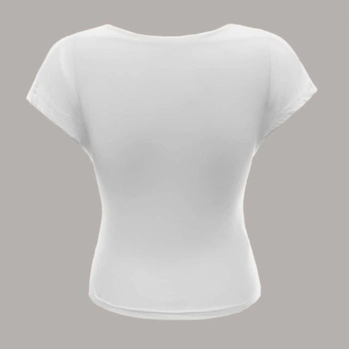 Backless Boat Neck Solid Tee