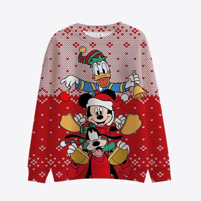 Cartoon Print Carnival Christmas Themed Pullover