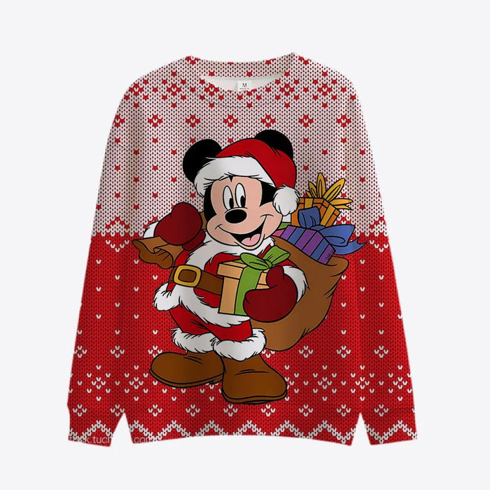 Cartoon Print Carnival Christmas Themed Pullover