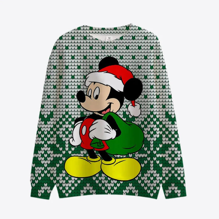 Cartoon Print Carnival Christmas Themed Pullover