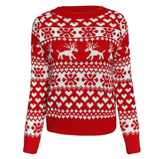 Deer Printed Matching Christmas Sweater