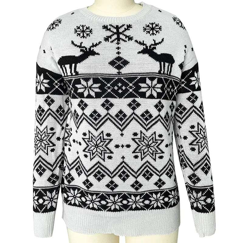 Christmas Deer Printed Sweater