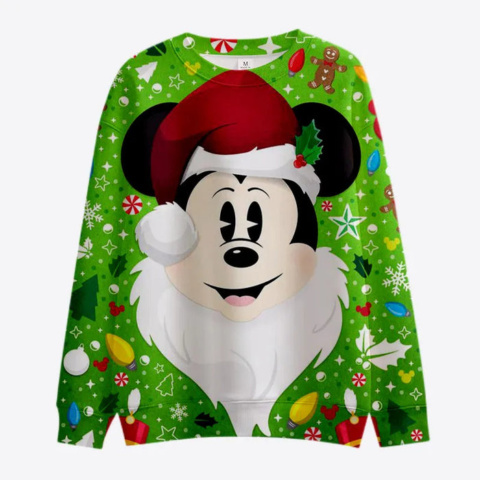 Christmas Pattern Mickey And Minnie Sweatshirts