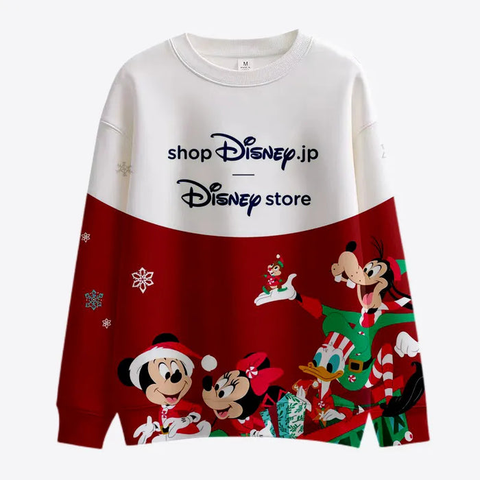 Christmas Pattern Mickey And Minnie Sweatshirts