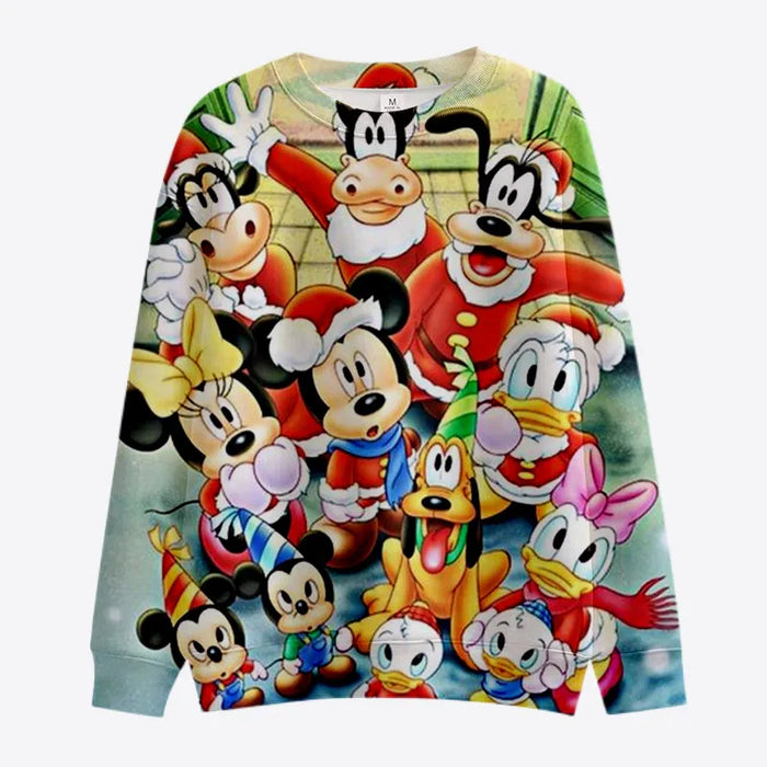 Christmas Pattern Mickey And Minnie Sweatshirts