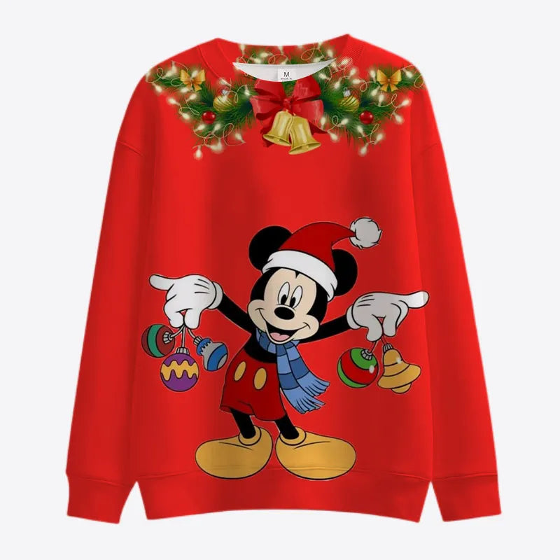 Christmas Pattern Mickey And Minnie Sweatshirts