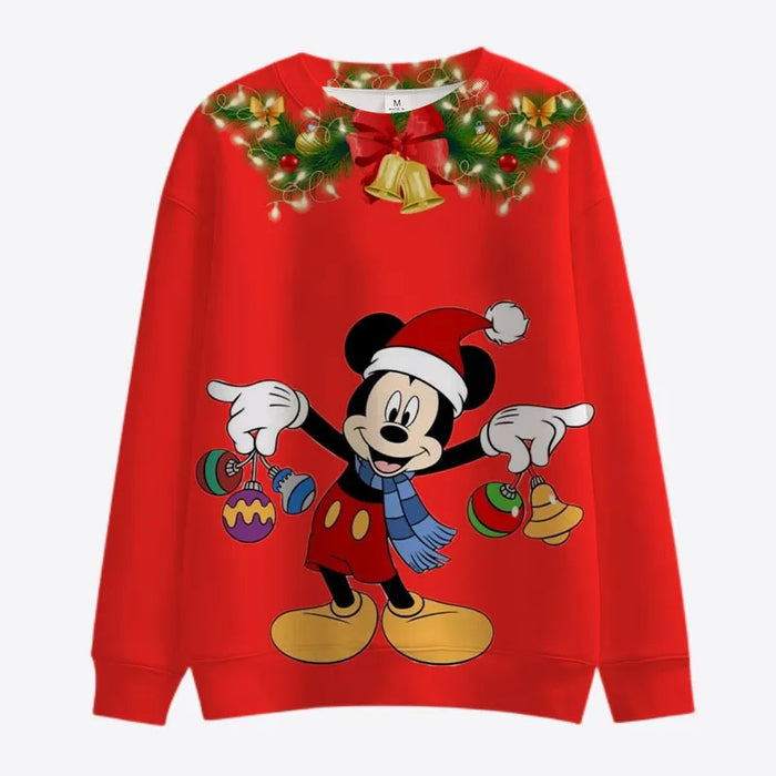 Christmas Pattern Mickey And Minnie Sweatshirts